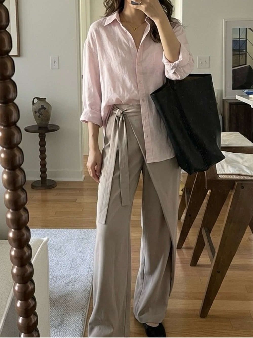 COS fluid wrap front wide leg pants
